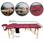 Massunda all inklusive, mobile Massageliege, Farbe Burgund, Vollansicht, Masse