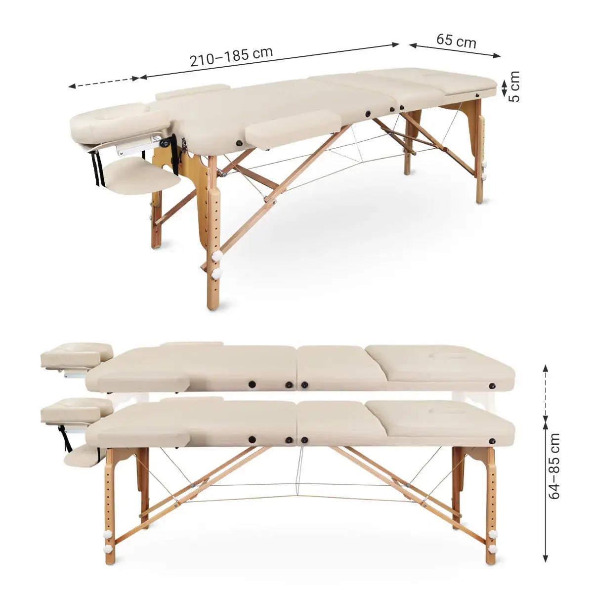 Mobile Massageliege Massunda all inklusive, Abmessungen, Farbe: Creme