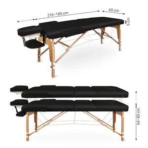 Mobile Massageliege Massunda all inklusive, Abmessungen, Farbe: Schwarz