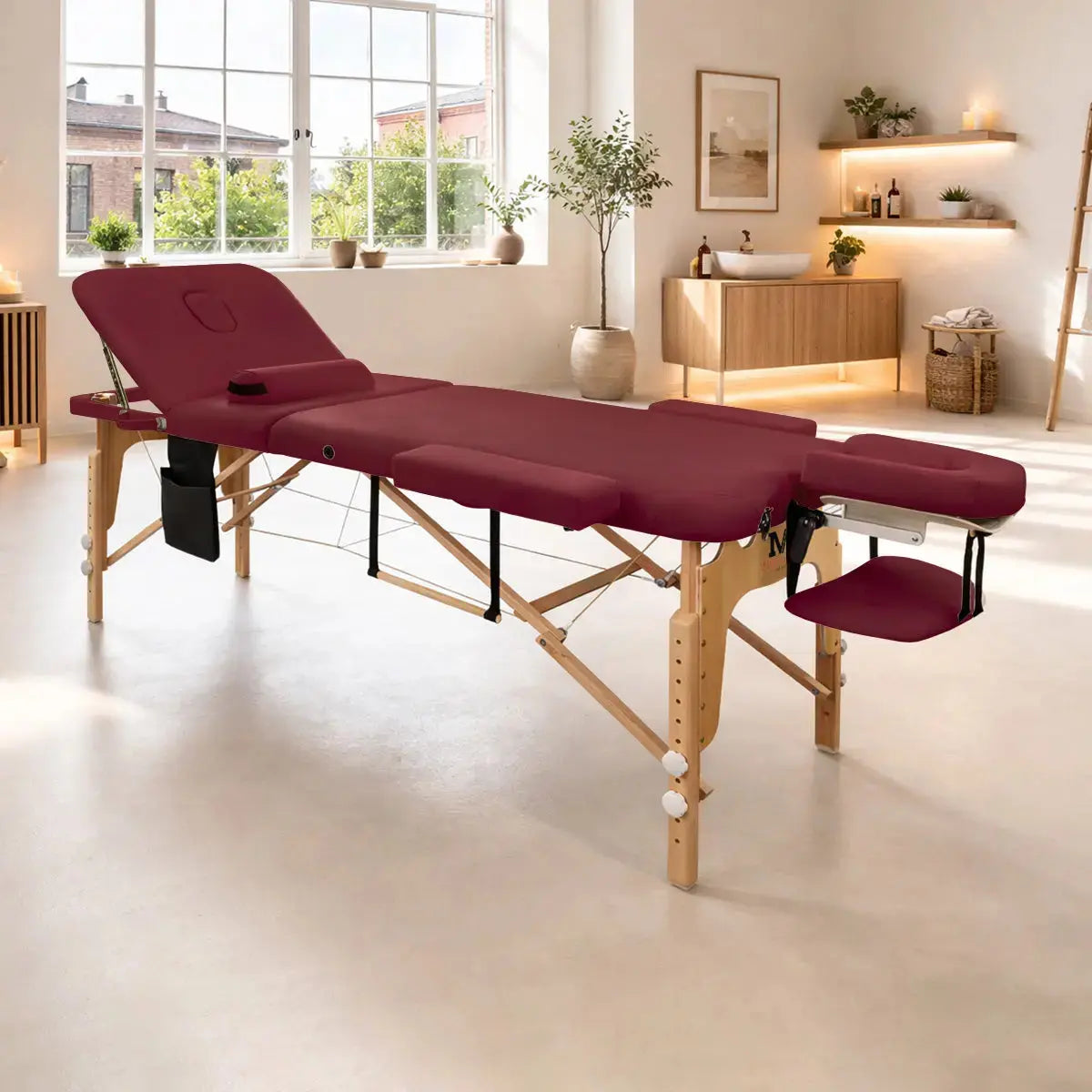 Mobile Massageliege Massunda all inklusive, Ambiente, Farbe: Burgund