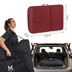 Mobile Massageliege Massunda all inklusive, Kofferabmessungen, Farbe: Burgund
