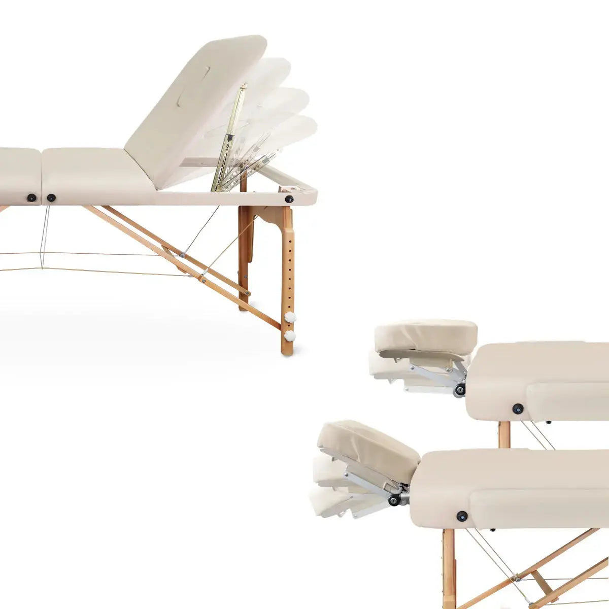 Mobile Massageliege Massunda all inklusive, Kopfstütze, Farbe: Creme