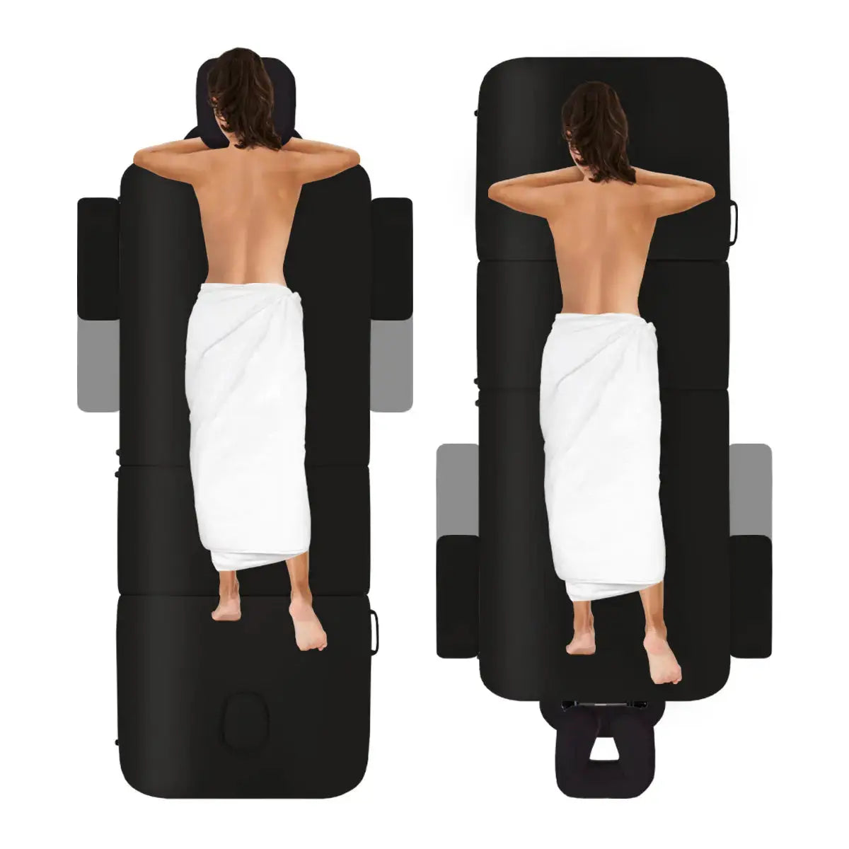 Mobile Massageliege Massunda all inklusive, Liegepostionen, Farbe: Schwarz