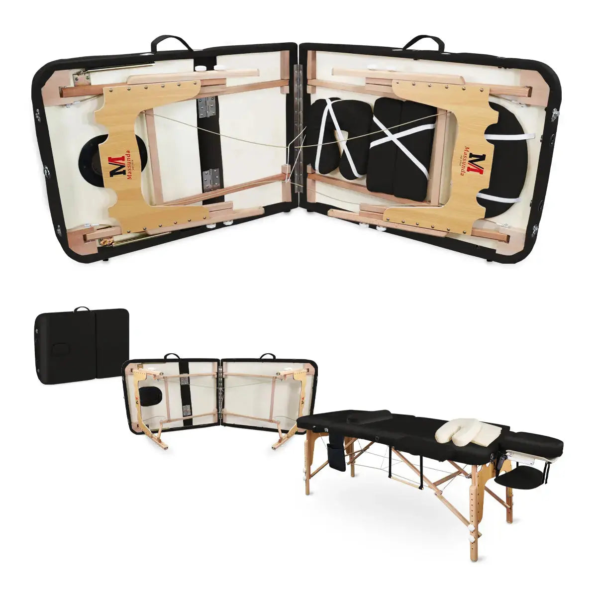 Mobile Massageliege Massunda all inklusive, Zubehör, Farbe: Schwarz