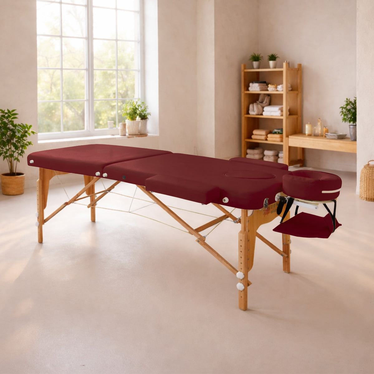 Mobile Massageliege Zen Basic 3 Flat, Ambiente, Farbe: Burgund