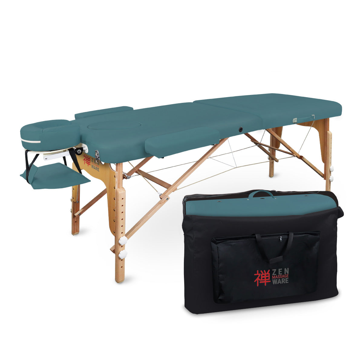 Mobile Massageliege Zen Basic 3 Flat mit Tragetasche, Farbe: Teal