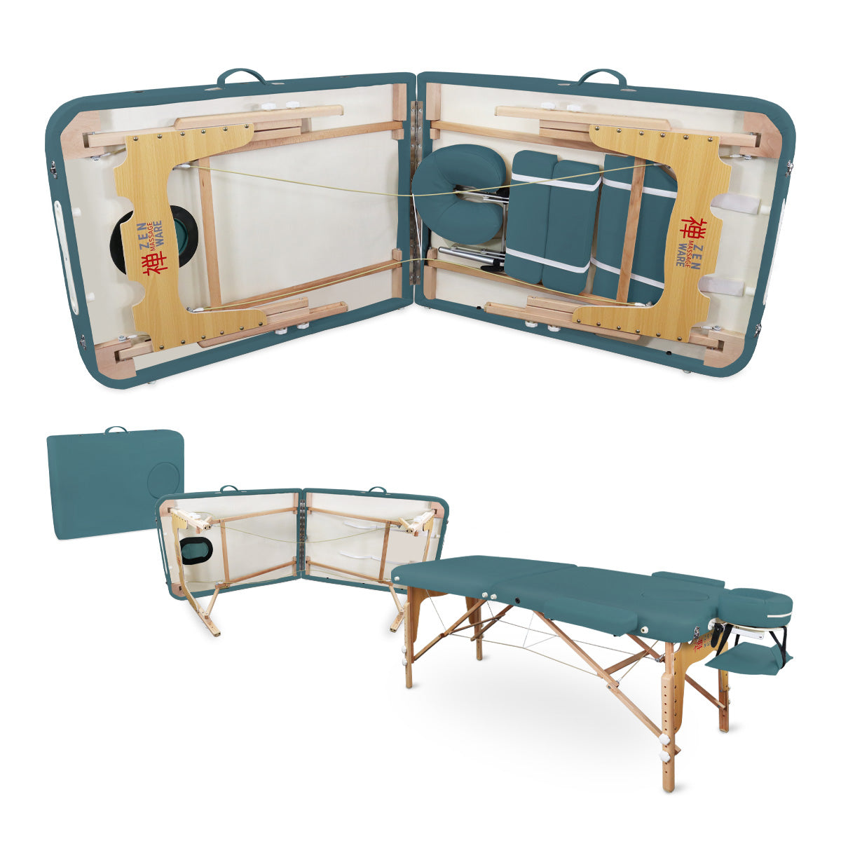 Mobile Massageliege Zen Basic 3 Flat, Zubehör, Farbe: Teal