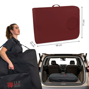 Mobile Massageliege Zen Basic 3 Flat, Koffermaße, Farbe: Burgund