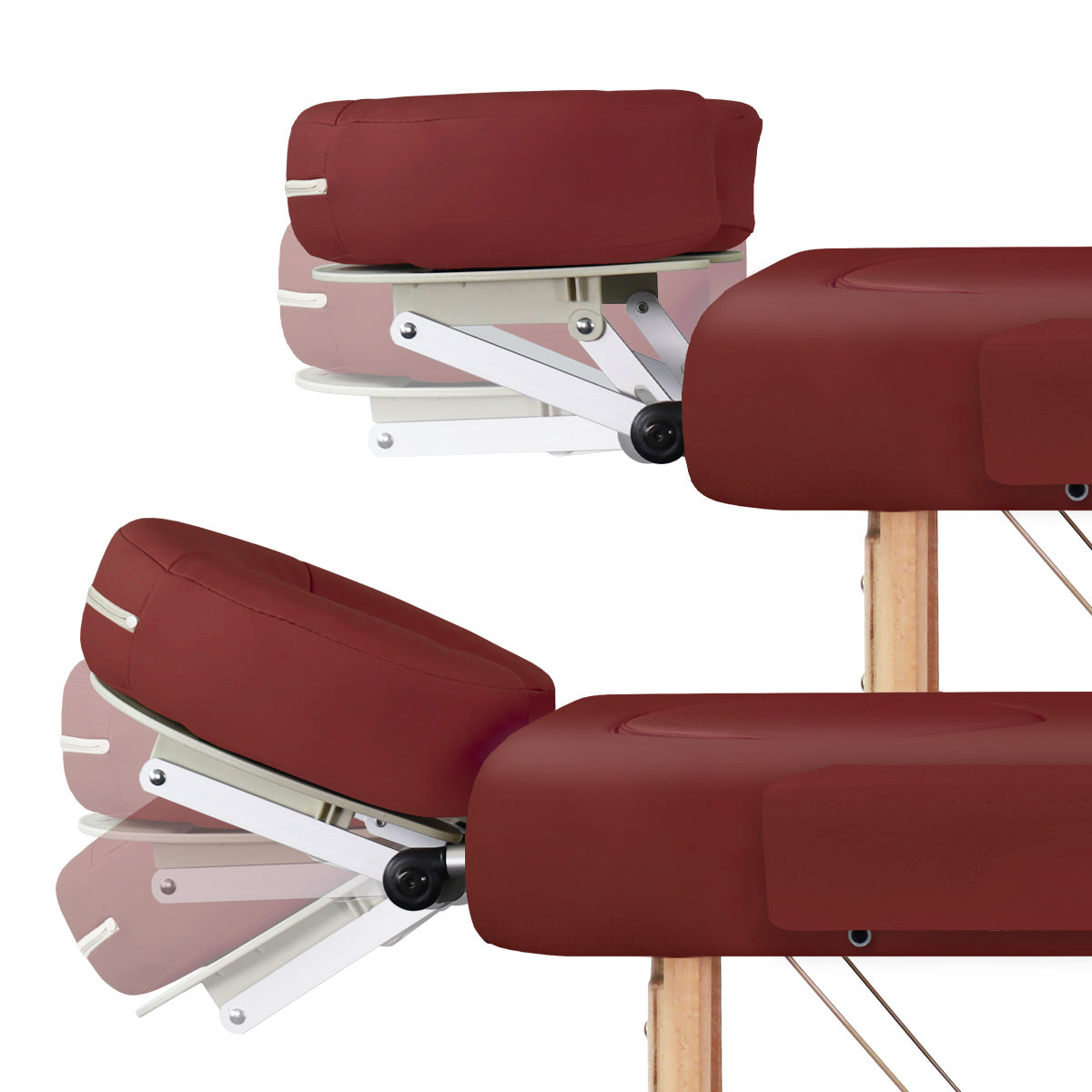 Mobile Massageliege Zen Basic 3 Flat, Kopfstütze, Farbe: Burgund