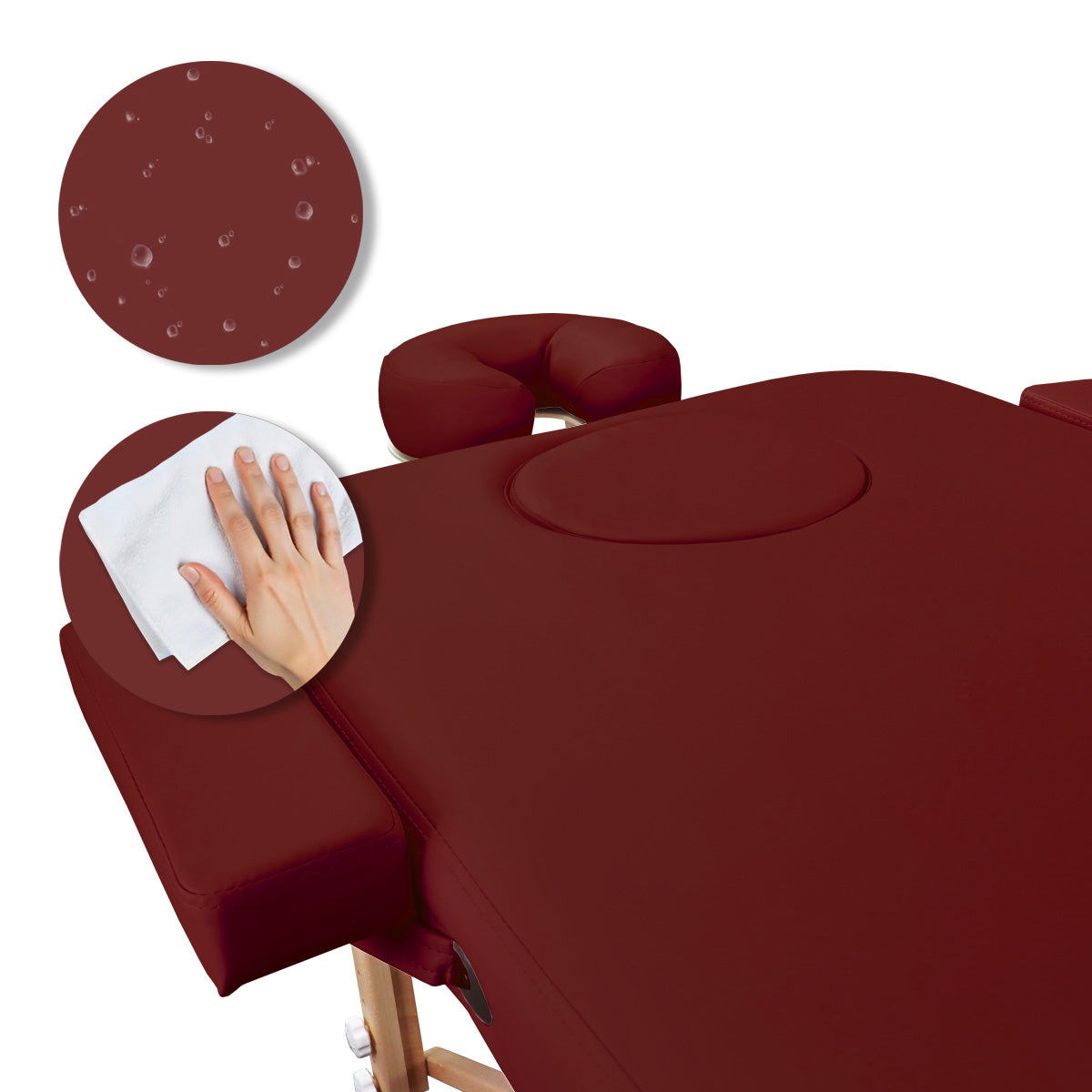 Mobile Massageliege Zen Basic 3 Flat, Pflege, Farbe: Burgund
