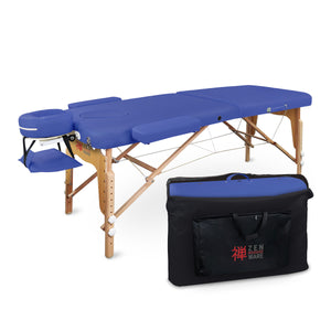 Mobile Massageliege Zen Basic 3 Flat mit Tragetasche, Farbe: Königsblau