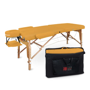 Mobile Massageliege Zen Basic 3 Flat mit Tragetasche, Farbe: Safrangelb