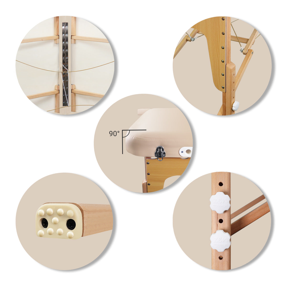 Mobile Massageliege Zen Basic 3 Flat, USP, Farbe: Creme