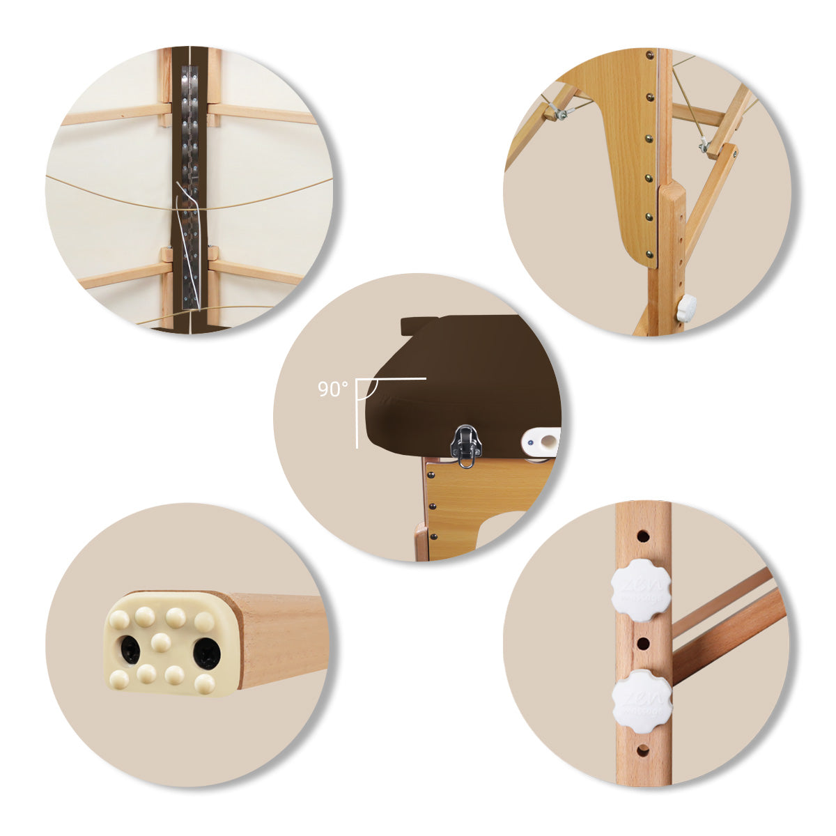 Mobile Massageliege Zen Basic 3 Flat, USP, Farbe: Schokolade