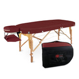 Massageliege Zen Oval FlatTop, Tragetasche, burgund