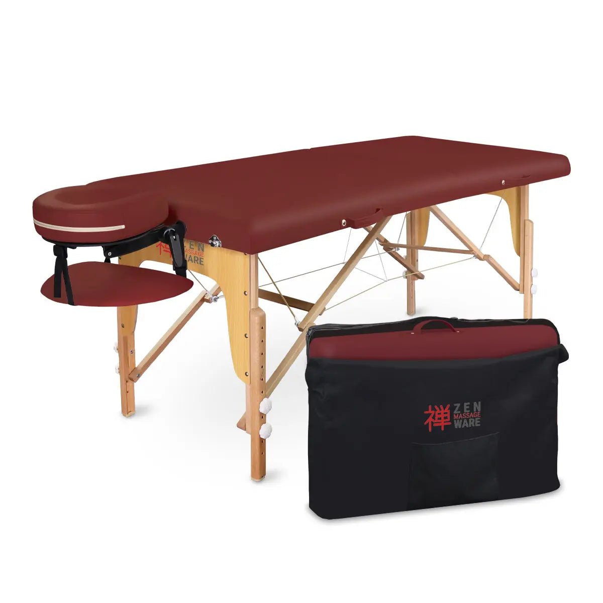 Mobile Massageliege Zen Startup, Tragetasche, Farbe: Burgund