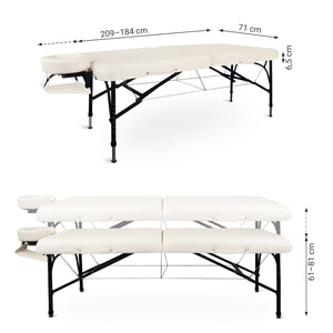 Massageliege Zen Stronglight II, Abmaße, creme