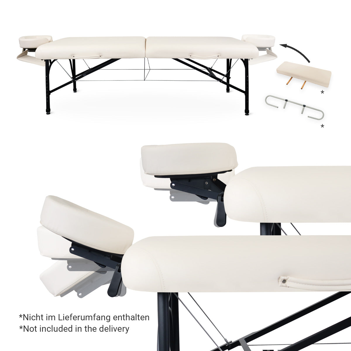 Massageliege Zen Stronglight II, Kopfstütze, creme