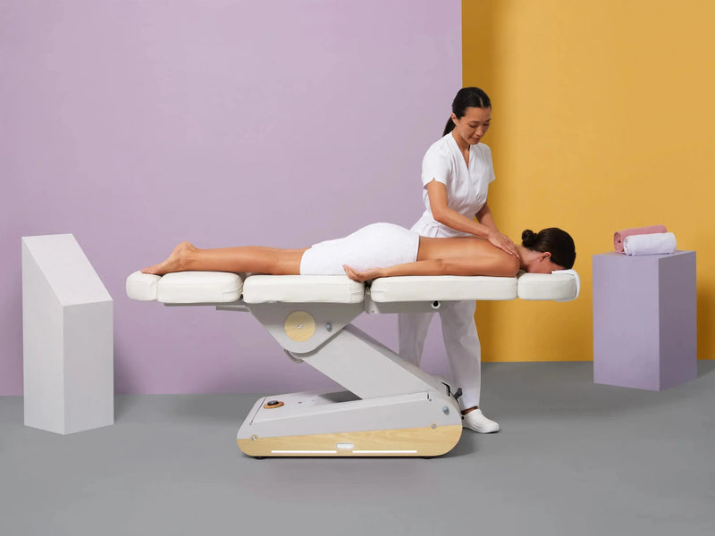 Naggura Swop B4 Pro Beauty Kosmetikliege, Seitenansicht mit Klient Massage