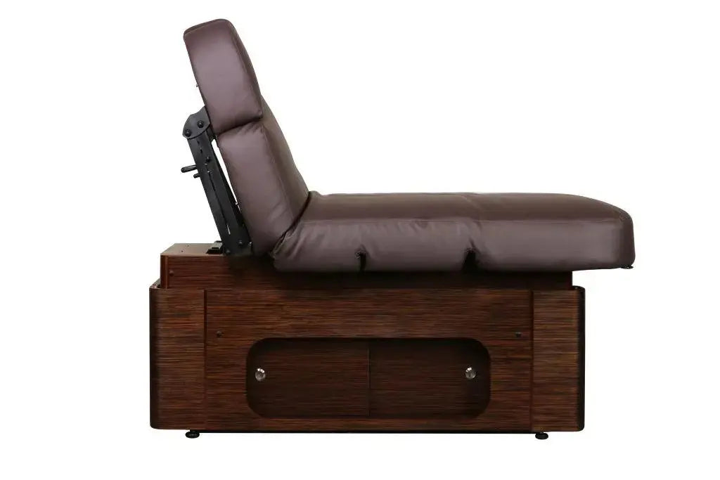Sonia elektrische Spa und Wellnessliege Eris, braun, Seitenansicht mit Lehne