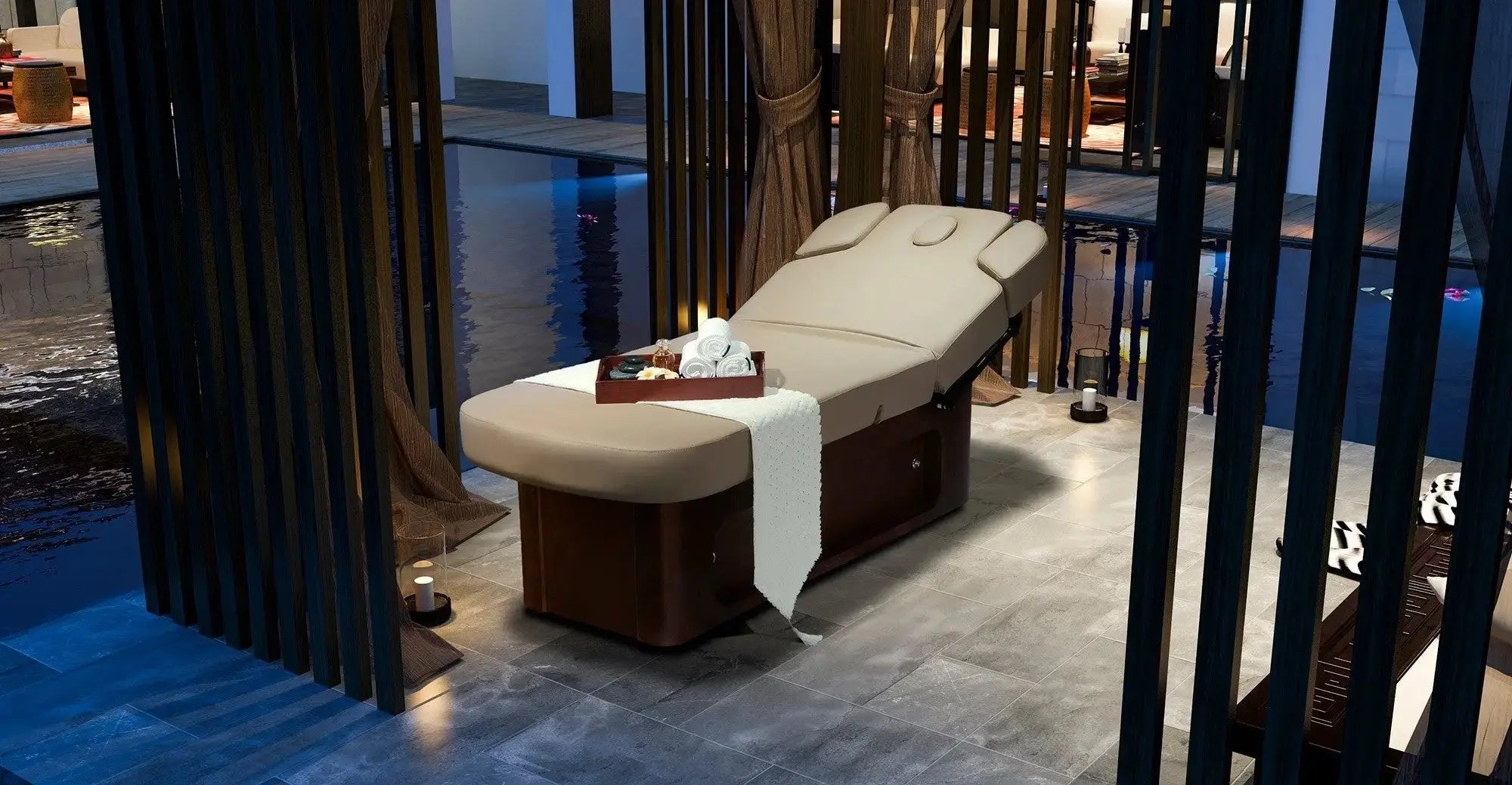 Spa-Wellnessliege Athena, Farbe weiß, Ambiente