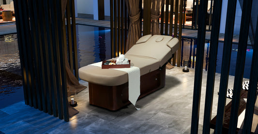 Chaise longue pour spa et bien-être ATHENA | électrique avec fonction de chauffage