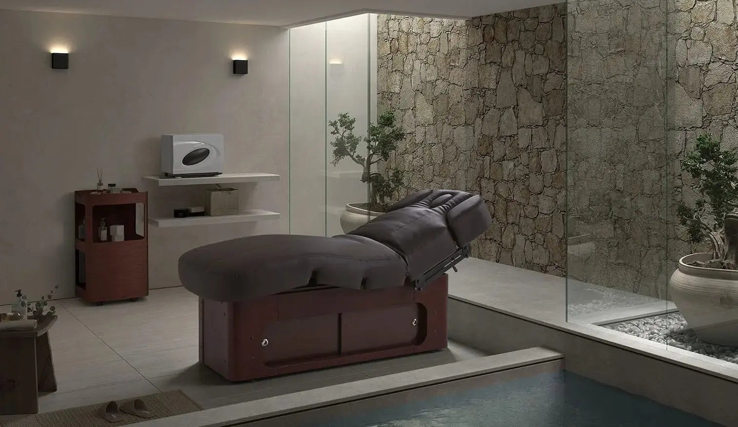 Sonia elektrische Spa und Wellnessliege Eris, braun, Ambiente