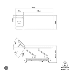 Therapielie elektrisch, Coinfycare Paris, Skizze, Farbe: Dunkelgrau