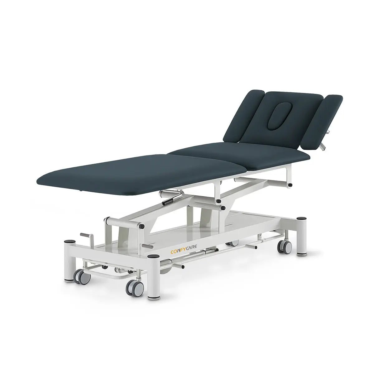 Therapieliege elektrisch, Coinfycare Barcelona, Kopfteil positiv, Farbe: Marineblau