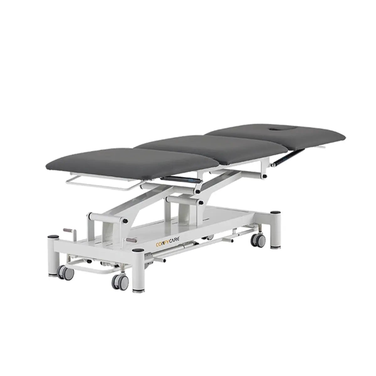 Therapieliege elektrisch, Coinfycare Sofia, Farbe: dunkelgrau, Seitenansicht