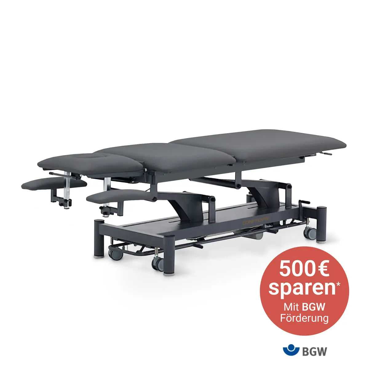Therapieliege elektrisch, Coinfycare Split, BGW Förderung, Farbe: Schwarz