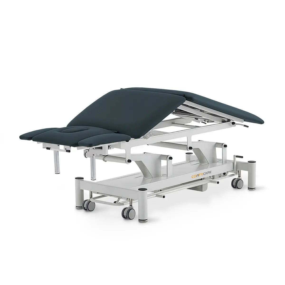 Therapieliege elektrisch, Coinfycare Split, Dachstellung, Farbe: Marineblau