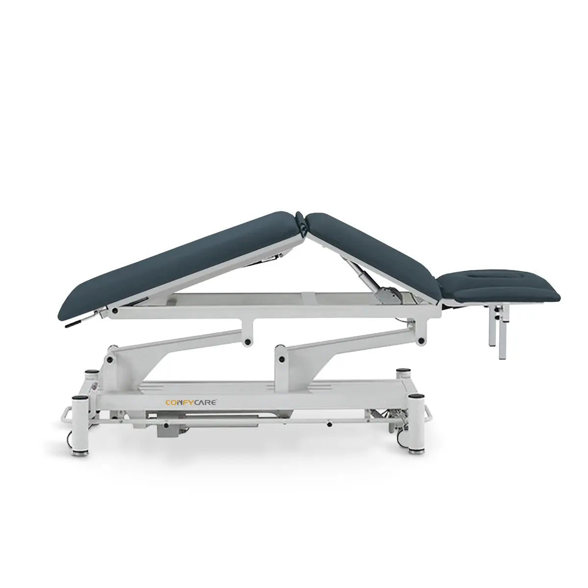 Therapieliege elektrisch, Coinfycare Split, Seitenansicht, Farbe: Marineblau