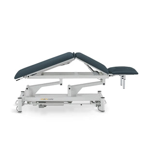 Therapieliege elektrisch, Coinfycare Split, Seitenansicht, Farbe: Marineblau