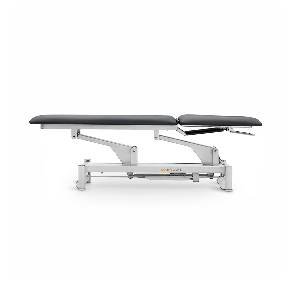Therapieliege hydraulisch, Coinfycare Dublin, Seitenansicht, Farbe: dunkelgrau