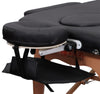 Massage table arm loop on the headrest