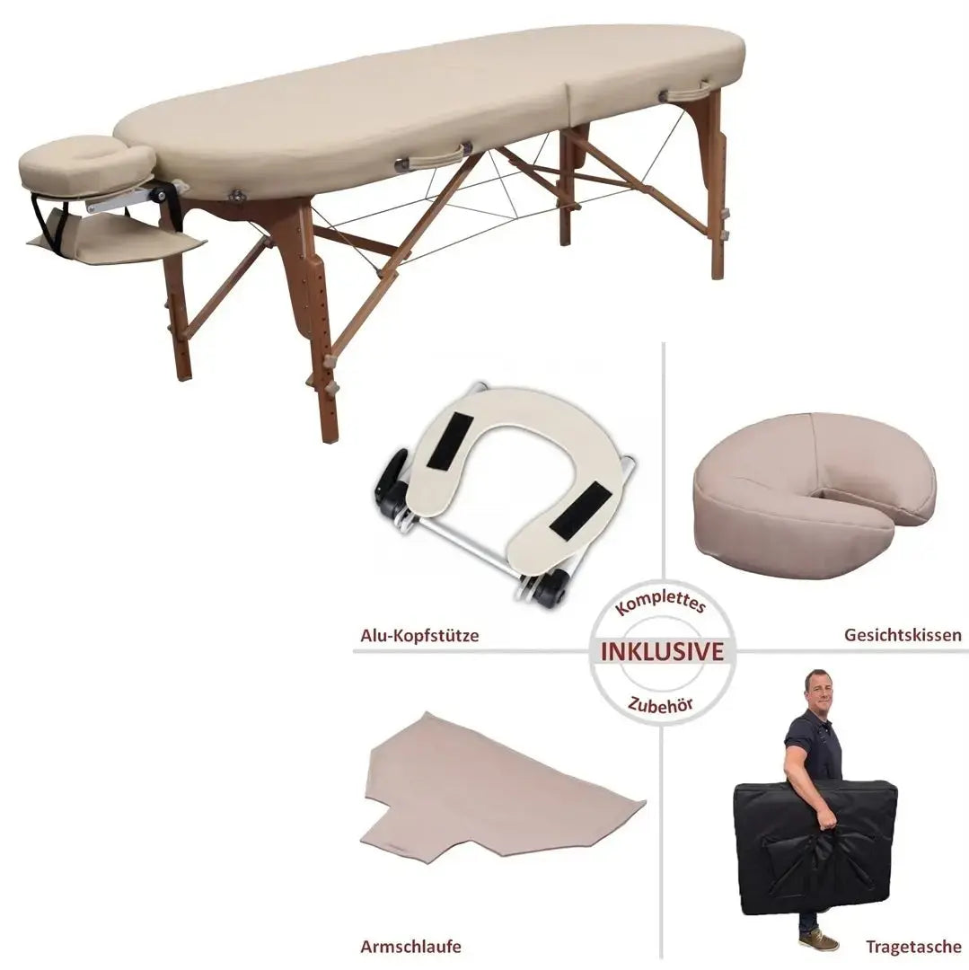 Zen Masage Ware Oval Flattop, mobile Massageliege, Zubehoer