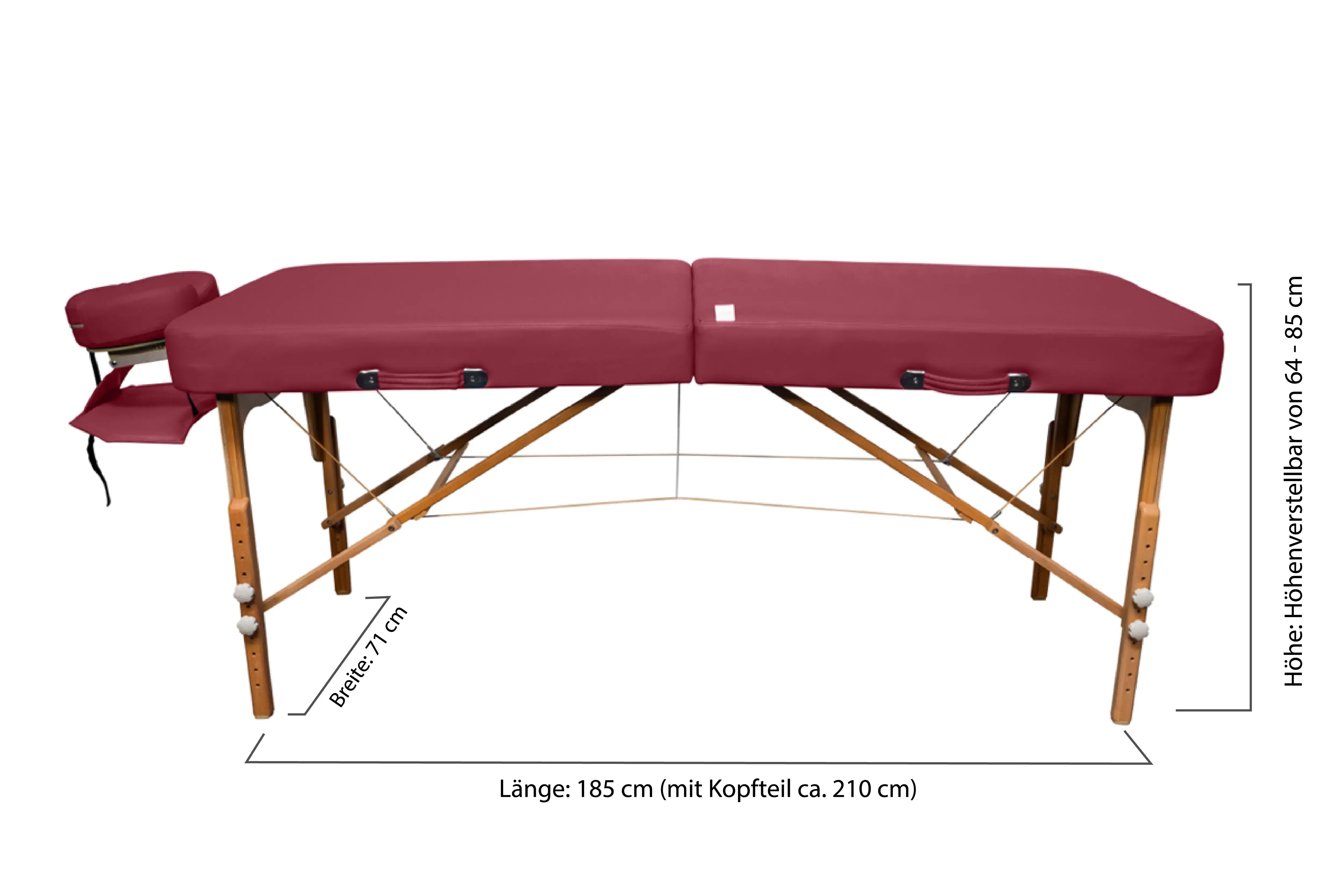 Zen Massage Ware FlatTop, mobile Massageliege, Abmessungen