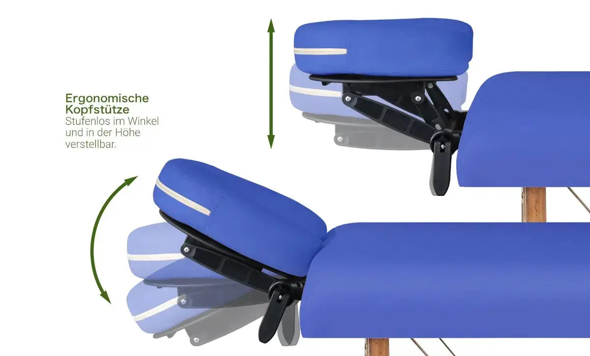 Zen Massage Ware Startup, mobile Massageliege, koenigsblau, Kopfstuetze