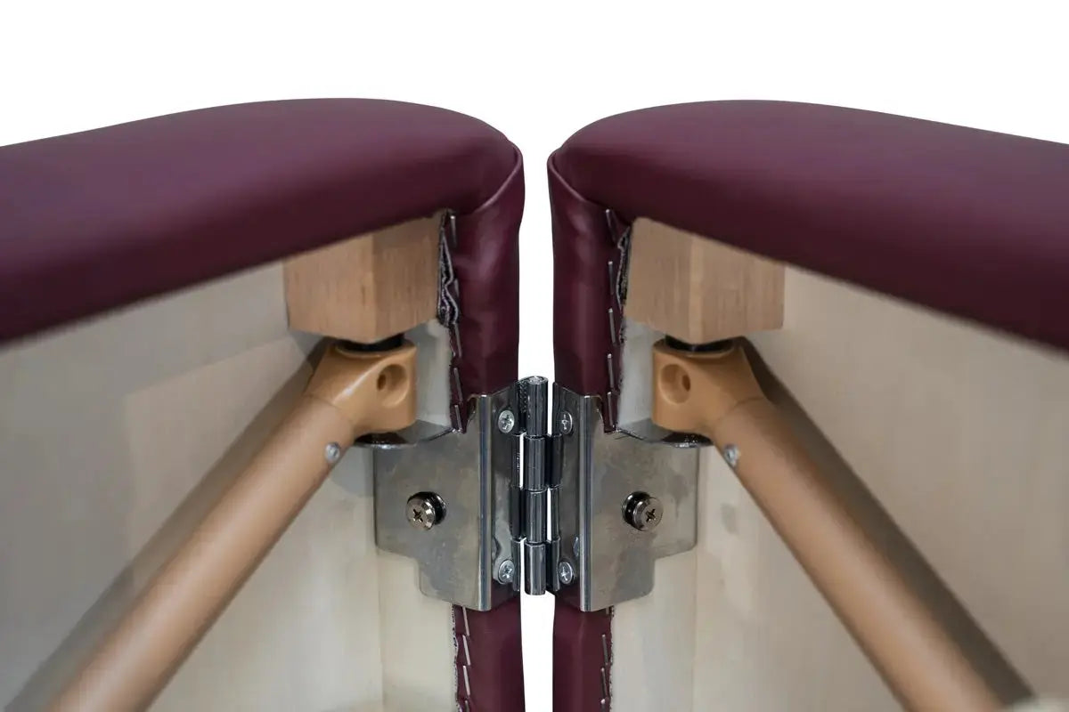 Zen Relax, klappbare Massageliege, Farbe Burgund, Scharnier