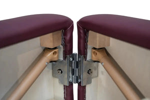 Zen Relax, klappbare Massageliege, Farbe Burgund, Scharnier