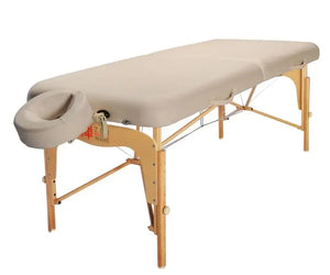 Zen Relax, klappbare Massageliege, Farbe Creme, Vollansicht