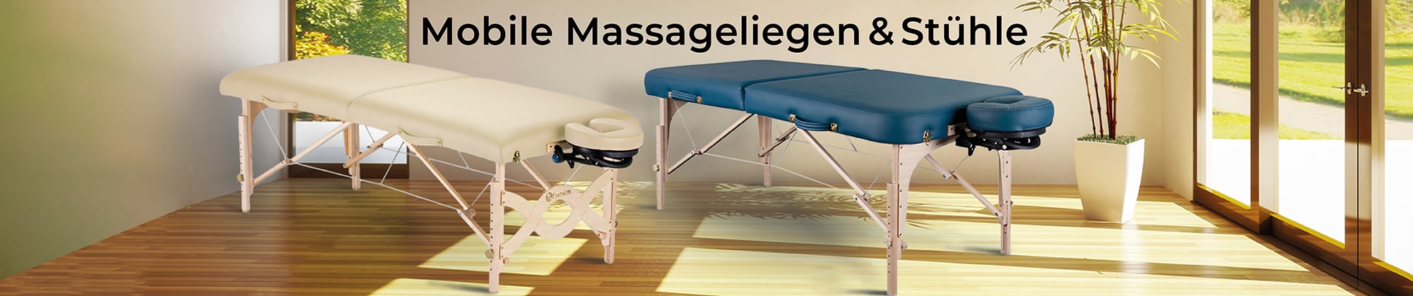 Mobile Massageliegen und Stühle in unserem Shop